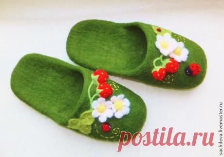 валяем тапочки-шлепки без задника - Ярмарка Мастеров - ручная работа, handmade
