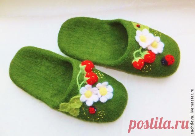 валяем тапочки-шлепки без задника - Ярмарка Мастеров - ручная работа, handmade