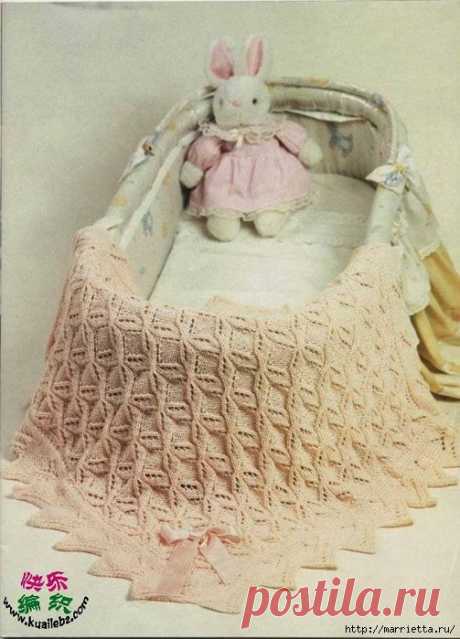 Детский плед спицами. Схема