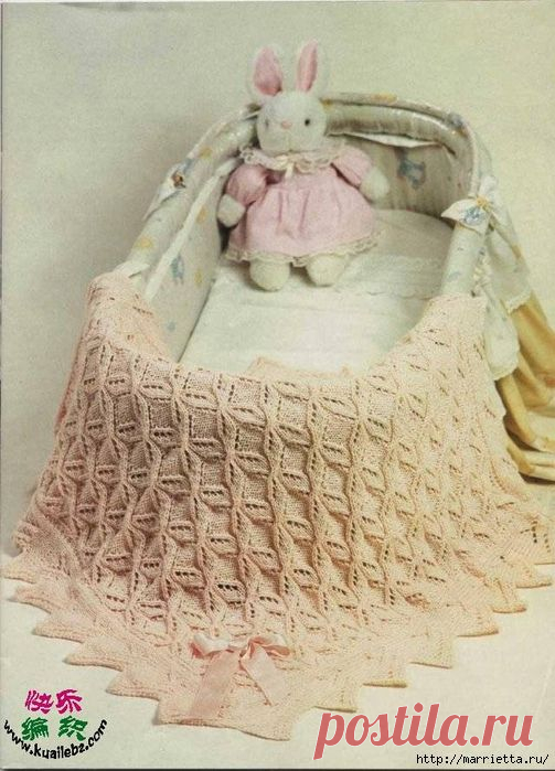 Детский плед спицами. Схема