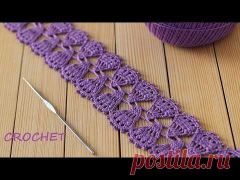 КРУЖЕВО КРЮЧКОМ простое вязание МАСТЕР-КЛАСС How to Crochet Lace Tape Ribbon tutorial patterns