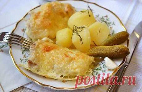Мой дежурный рецепт! Пол часа и ужин готов! Куриные окорочка запеченные с сыром моим домашним очень по душе!