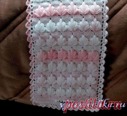 Узор крючком из листиков, мастер класс