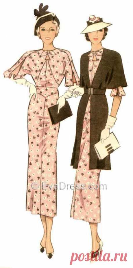 Тысячи изображений на тему «Pattern for 1936 Evening Gown from www.evadress.com on Pinterest | We love vintage»