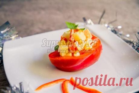 Салат с грибами в перце к Новому году. Рецепт с пошаговым фото