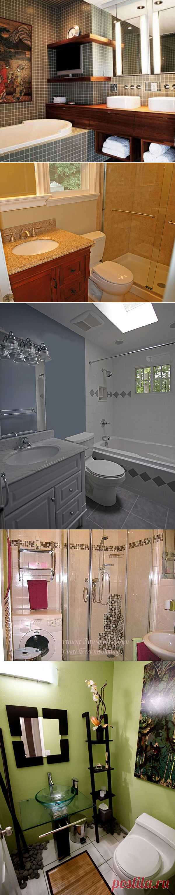 Фото-идеи для маленьких ванных комнат