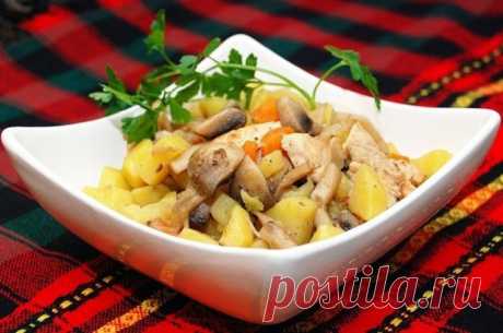 Рагу с курицей и шампиньонами в афганском казане — Сад Заготовка