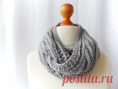 Шарф-снуд Silver (Вязание спицами) – Журнал Вдохновение Рукодельницы