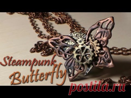 Steampunk Butterfly Charm/Ring - Polymer Clay Tutorial - YouTube