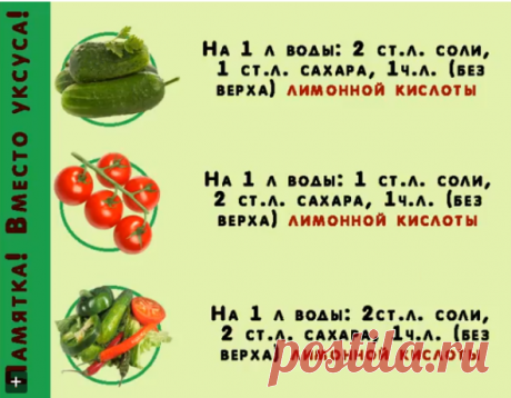 ВМЕСТО УКСУСА для заготовок