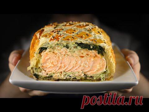 Горячее на новогодний стол. Мой выбор. Лосось в слоеном тесте рецепт