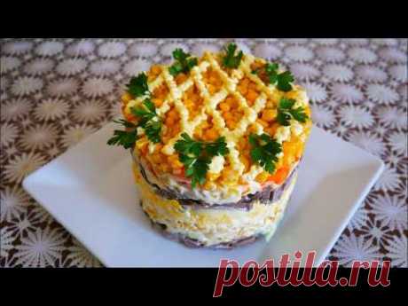 САЛАТ рецепт ВКУСНЫЙ и СЫТНЫЙ салат на ПРАЗДНИЧНЫЙ стол Салат с кукурузой и сердцем салаты рецепты