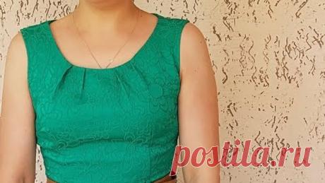 Переносим нагрудную вытачку в горловину