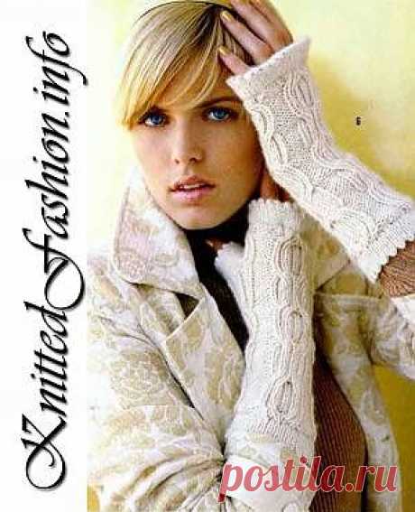 Митенки с узором из кос - KnittedFashion.info - Модное Вязание