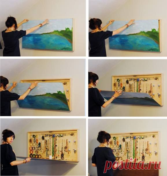 DIY Hidden Jewelry Hanger Wall Art | UsefulDIY.com
