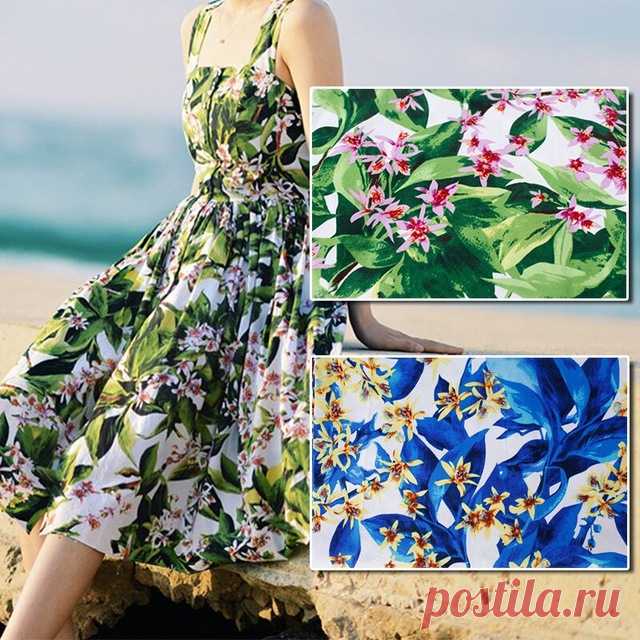 Широкий 140 см печатных листа метр ткани хлопок атласной ткани стежка домой ткань лоскутное шитье материал diy девушки платье одежда купить на AliExpress