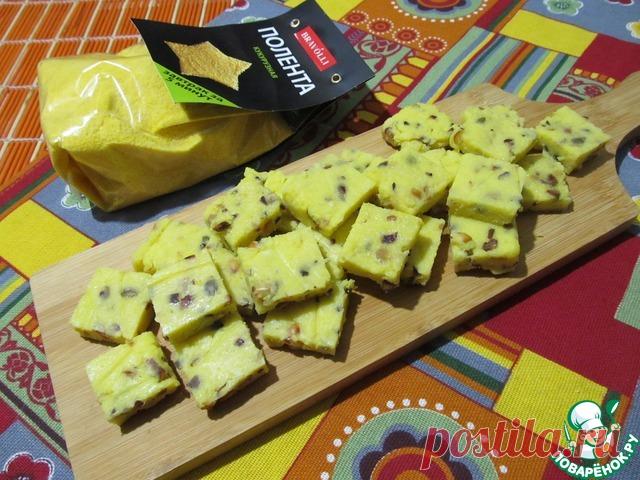 Кукурузно-манговый десерт с жареными орехами. Если к кукурузной поленте добавить вкус манго, да еще и жареные орешки, получается просто бесподобный десерт. Подойдет также вкус апельсина, мандарина и др. Попробуйте, это очень вкусно.