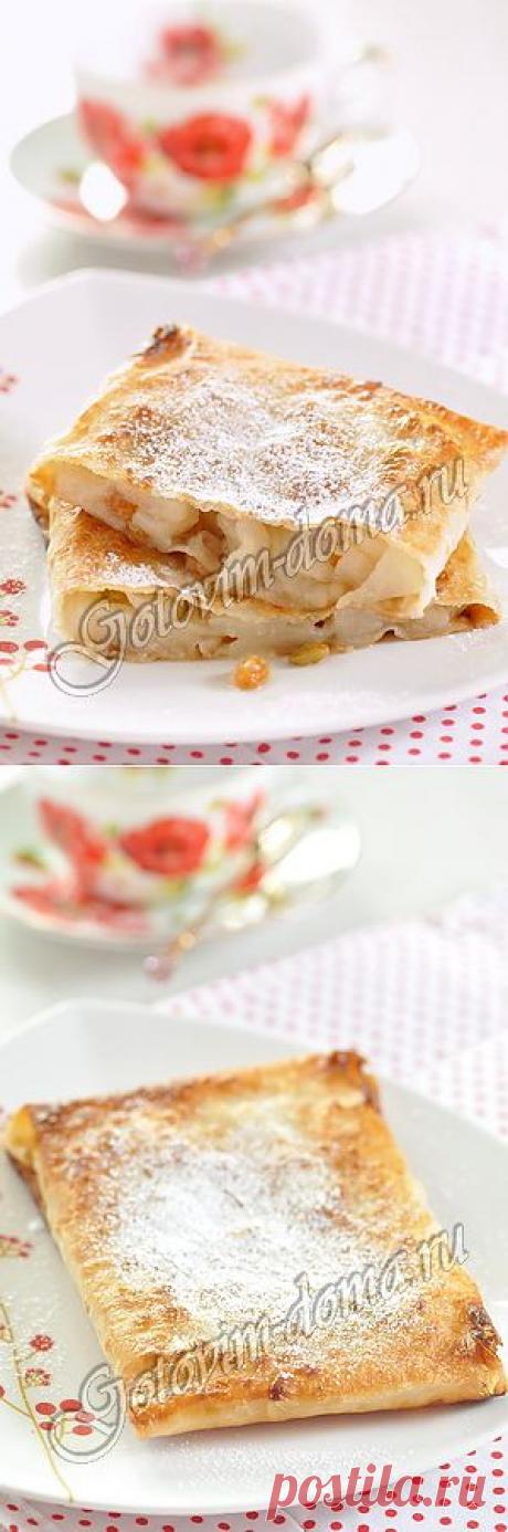 Рецепт: Хрустящие &quot;конвертики&quot; из лаваша с фруктовой начинкой