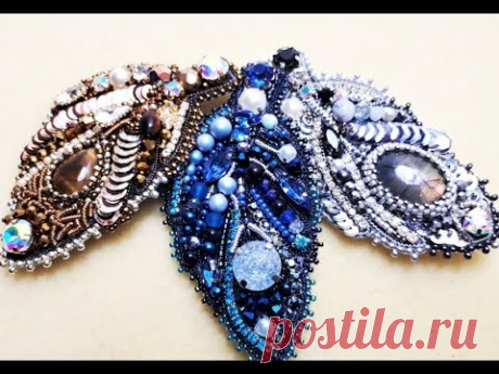 Как я вышиваю брошь листик..