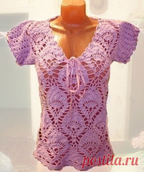 Узор для летней кофточки крючком