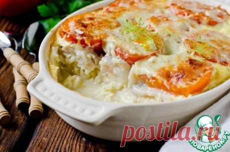 Рисовая запеканка с морским окунем и помидорами - кулинарный рецепт
