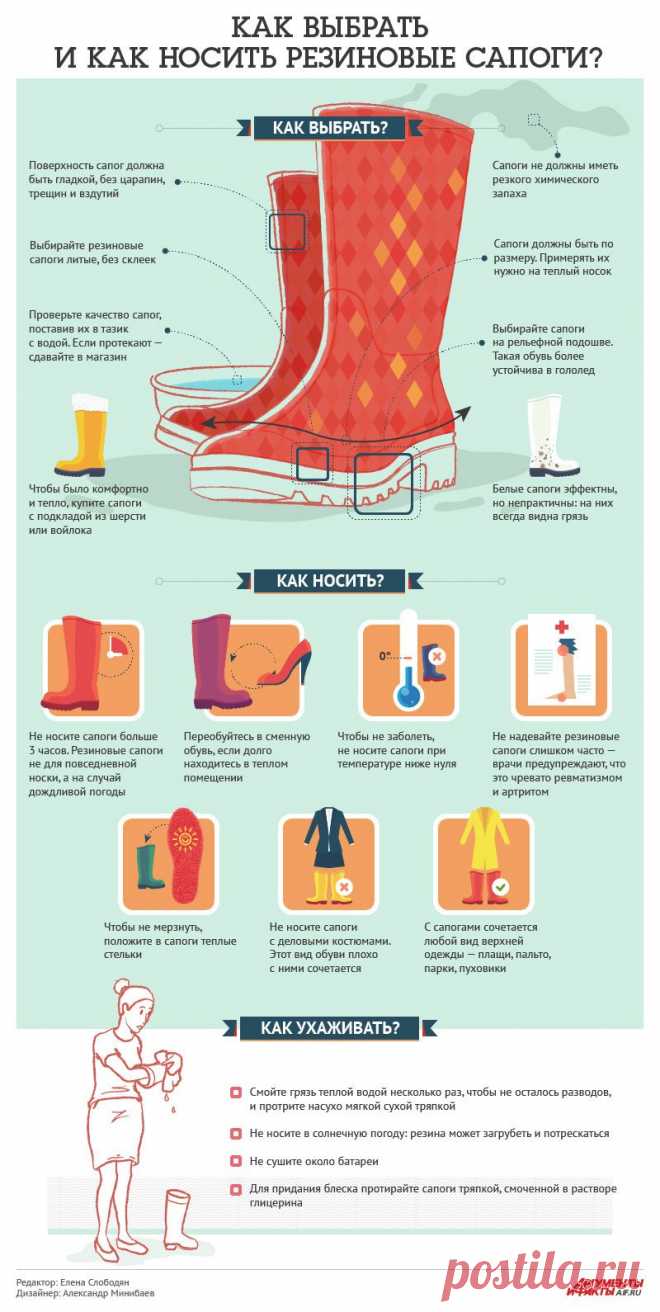 Как выбрать и как носить резиновые сапожки? Инфографика | Инфографика | Аргументы и Факты