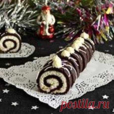 Шоколадно-кокосовый рулет без выпечки Кулинарный рецепт