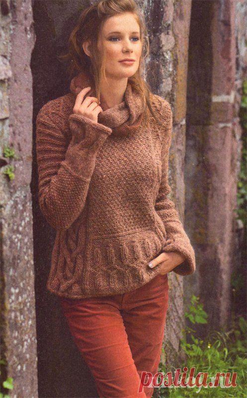 Схема вязания свитера с ирландскими узорами