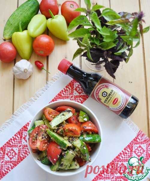 Закуска из маринованных помидоров и огурцов - кулинарный рецепт