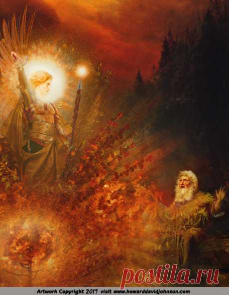 Angel Art and a brief introduction to Angelology; New Pictures of Angels by Howard David Johnson featuring oil paintings, prismacolors and digital media.