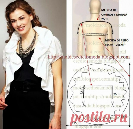 Moldes Moda por Medida: BOLERO COM BABADO/FOLHO.