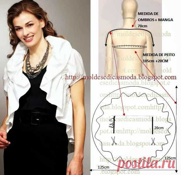 Moldes Moda por Medida: BOLERO COM BABADO/FOLHO.