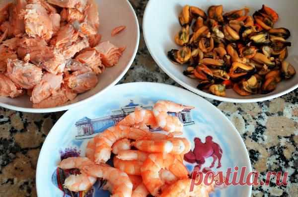 Замечательное полезное, диетическое блюдо. Салат из морепродуктов и белой фасоли — Вкусные рецепты