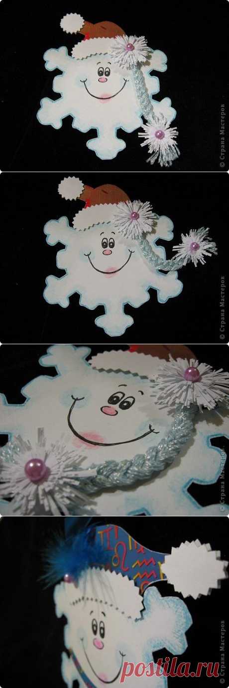 ОТКРЫТКА &quot;ВЕСЕЛАЯ СНЕЖИНКА&quot; и ее дружок | Страна Мастеров