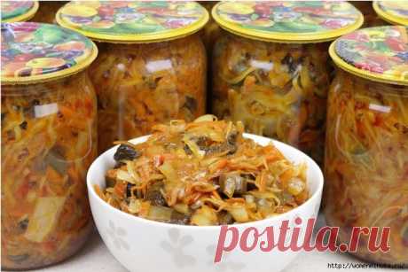 Грибная солянка с капустой впрок