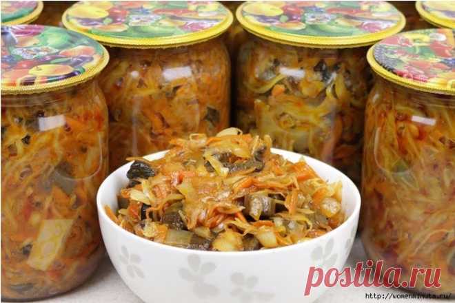 Грибная солянка с капустой впрок