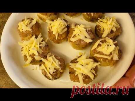 Фаршированные шампиньоны😋 ПП еда рецепты