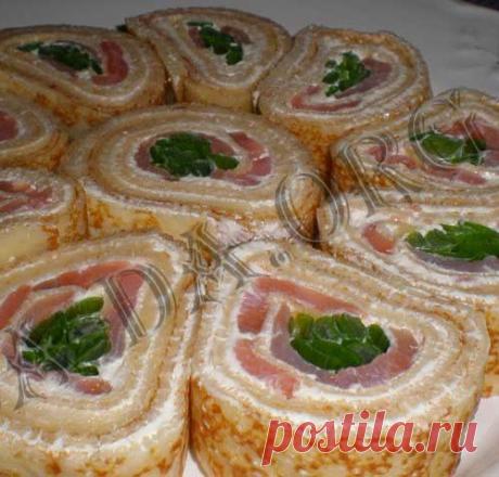 Закусочные блины с семгой