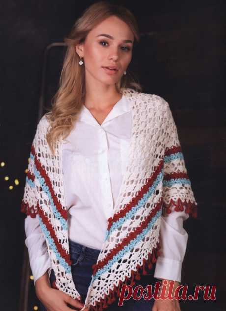 Стильный шарф крючком