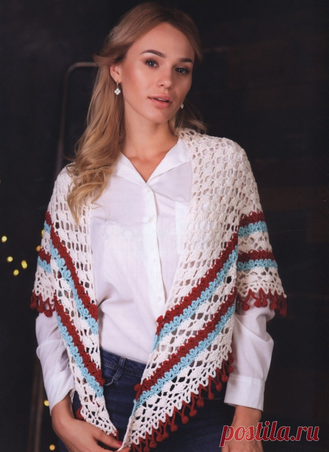 Стильный шарф крючком