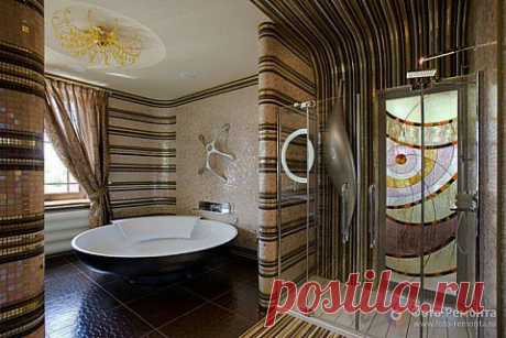 Оригинальный дизайн ванной комнаты от Design Archi-Decor, пишет Foto-remonta.ru.