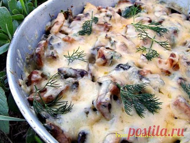 Жульен с грибами/Сайт с пошаговыми рецептами с фото для тех кто любит готовить