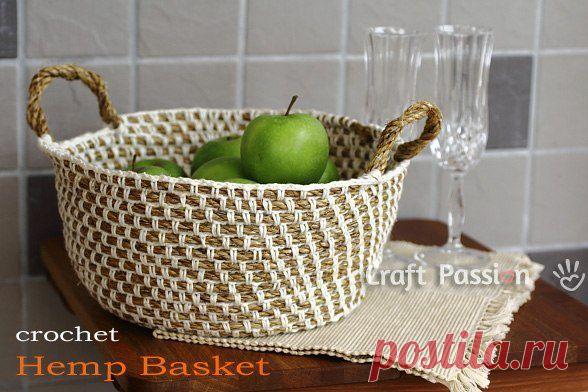ОТЛИЧНАЯ ИДЕЯ! КОРЗИНКА ИЗ ПЕНЬКОВОЙ ВЕРЕВКИ. МАСТЕР-КЛАСС.