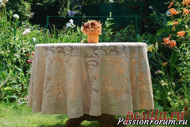 Круглая скатерть крючком и схема к ней - запись пользователя Atali (Наталья) в сообществе Вязание крючком в категории Вязаные крючком аксессуары