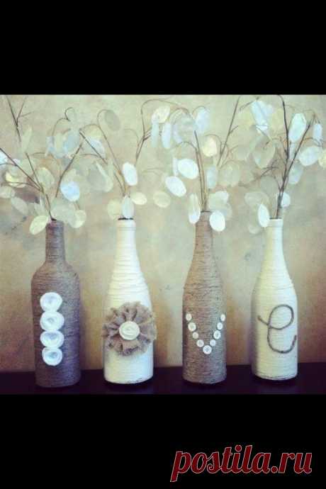 DIY: Twine-Wrapped Wine Bottle Centerpieces Tutorial