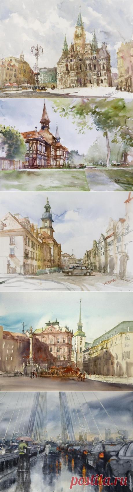 (+1) тема - Городские улицы акварелью | Искусство