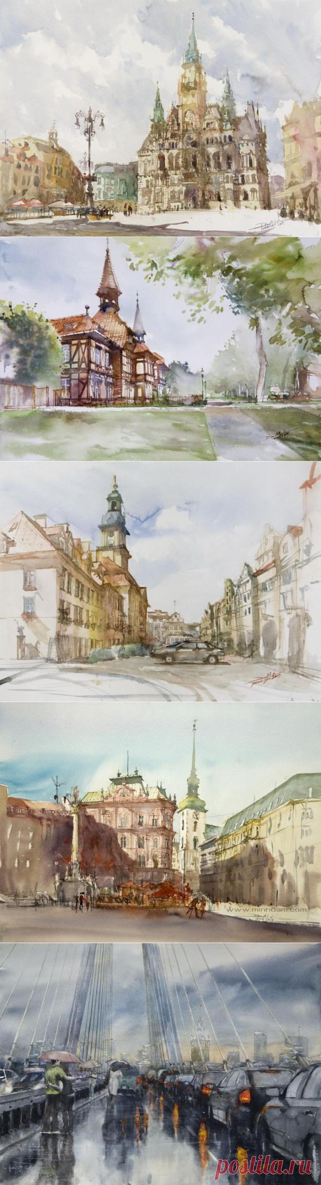 (+1) тема - Городские улицы акварелью | Искусство
