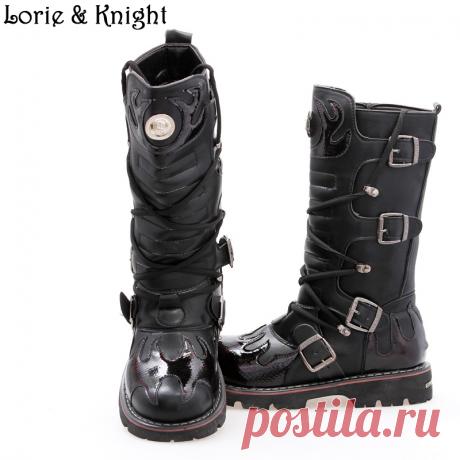 shoe stores boots Picture - More Detailed Picture about Men Black Leather Buckle Strap Punk Winter Outside Boots Combat Uniform Boots Steampunk Shoes Picture in Men's Boots from Lorie & Knight | Aliexpress.com | Alibaba Group