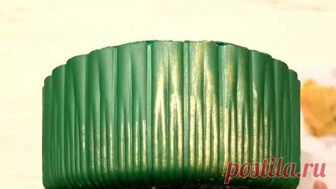 Вазон из бетона В КОРОБКЕ ОТ ТОРТА