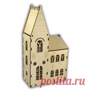 Упаковка для подарка в виде дома с башней. купить можно в магазине salfetka-shop.ru